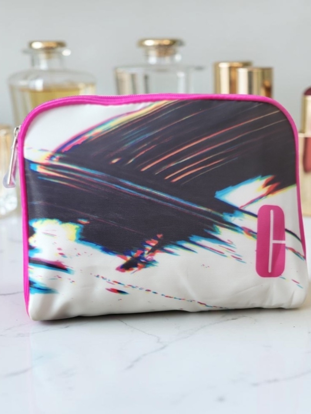 Clinique Abstract Print Cosmetic Pouch/Bag.